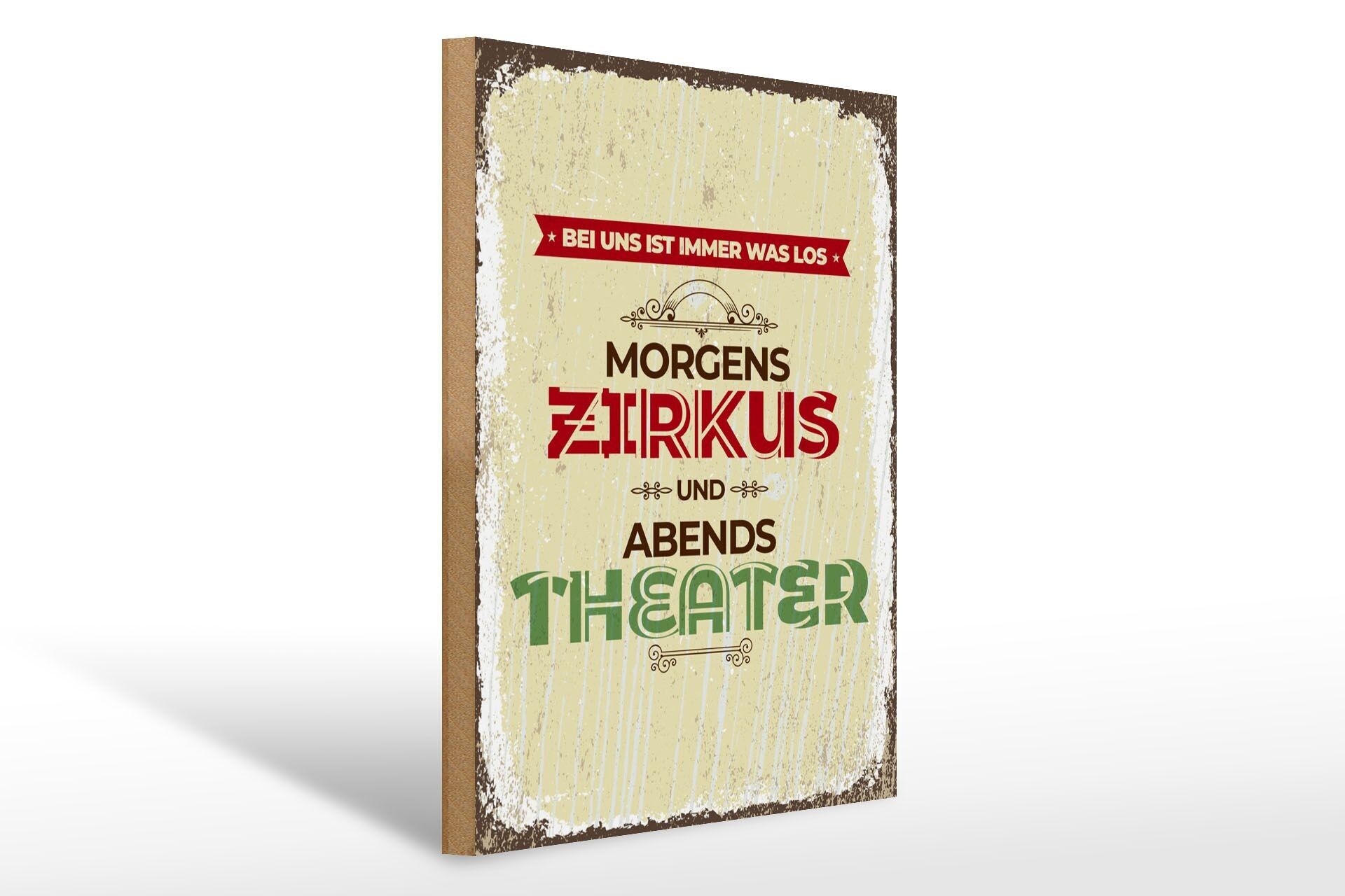 Cartello in legno con scritta 30x40 cm C'è sempre qualcosa da fare con noi al mattino