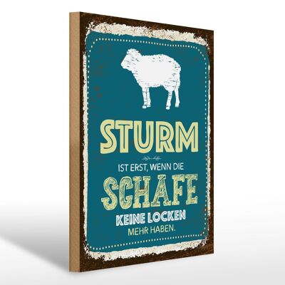 Wooden sign saying 30x40cm Storm is only when sheep are blue