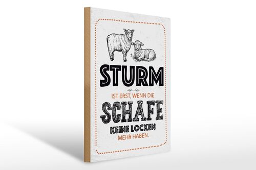 Holzschild Spruch 30x40cm Sturm ist erst, wenn Schafe weiß