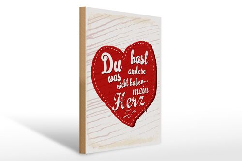 Holzschild Spruch Du hast mein Herz Liebe 30x40cm Geschenk