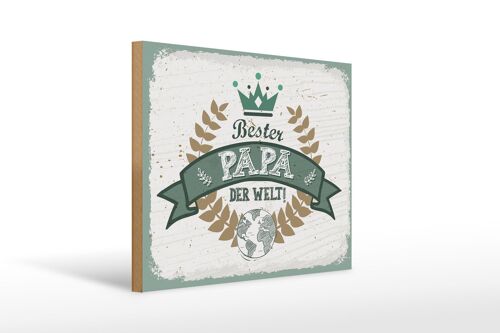 Holzschild Spruch Bester Papa der Welt 40x30cm Geschenk