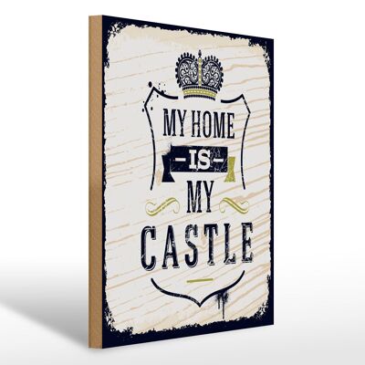 Cartel de madera que dice Mi casa es mi castillo 30x40cm casa