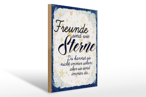 Holzschild Spruch Freunde wie Sterne sind immer da 30x40cm