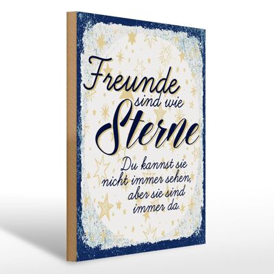 Holzschild Spruch Freunde wie Sterne sind immer da 30x40cm