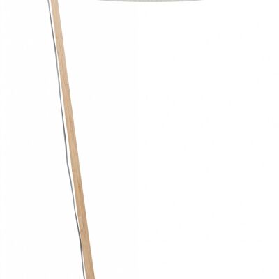 Lámpara de pie de bambú ANDES, pantalla de lino claro