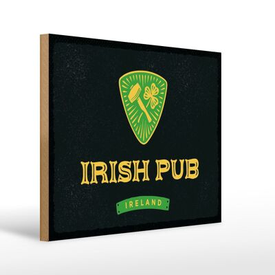 Cartel de madera que dice Irlanda pub irlandés 40x30cm