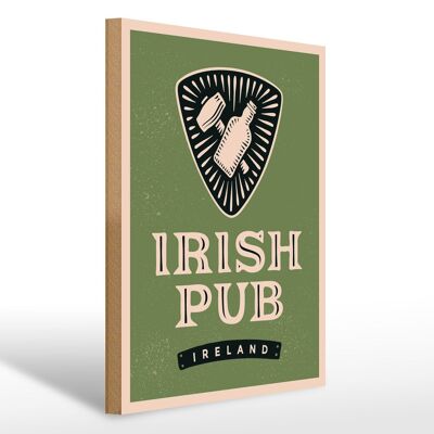 Cartello in legno con scritta "Irlanda Irish Pub" regalo 30x40 cm