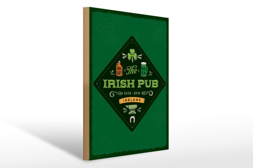 Holzschild Spruch Ireland Irish Pub Whiskey Beer 30x40cm