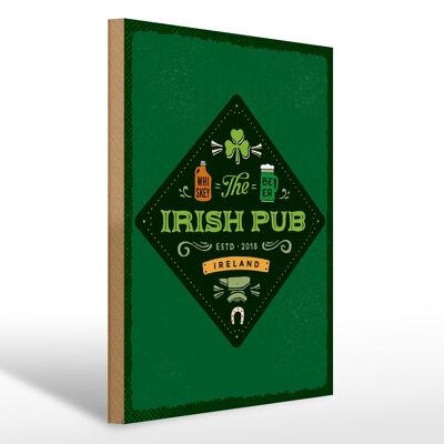 Holzschild Spruch Ireland Irish Pub Whiskey Beer 30x40cm