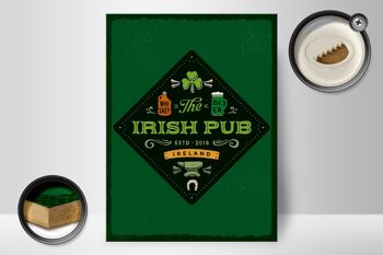 Panneau en bois indiquant Irlande Irish Pub Whisky Beer 30x40cm 2