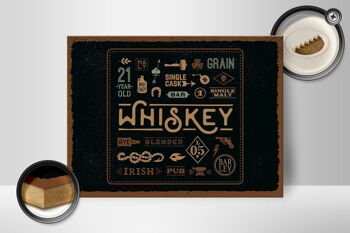 Panneau en bois indiquant Whisky blended Irish pub 40x30cm 2