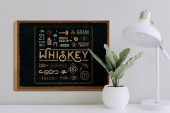 Panneau en bois indiquant Whisky blended Irish pub 40x30cm 3