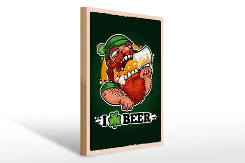 Holzschild Spruch i love Beer Bier 30x40cm Geschenk