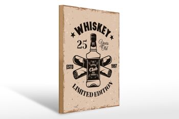 Panneau en bois disant Whisky 25 ans Edition Limitée 30x40cm 1