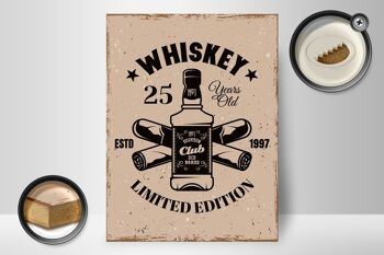 Panneau en bois disant Whisky 25 ans Edition Limitée 30x40cm 2