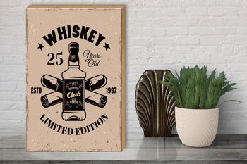 Panneau en bois disant Whisky 25 ans Edition Limitée 30x40cm 3