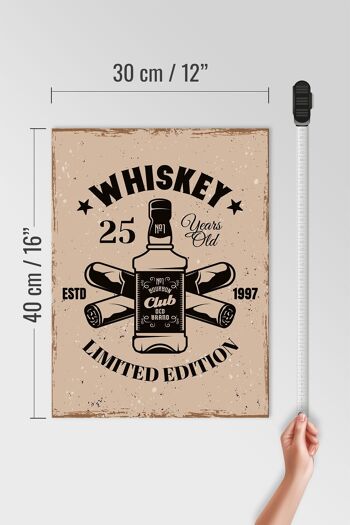 Panneau en bois disant Whisky 25 ans Edition Limitée 30x40cm 4