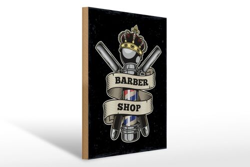 Holzschild Spruch Barbershop Friseur Salon Haare 30x40cm