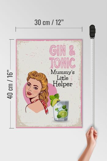 Panneau en bois indiquant Gin & Tonic Mummy's Little Helper 30x40cm 4