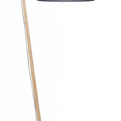 ANDES Bambus-Stehlampe, Dunkelgrauer Leinenschirm
