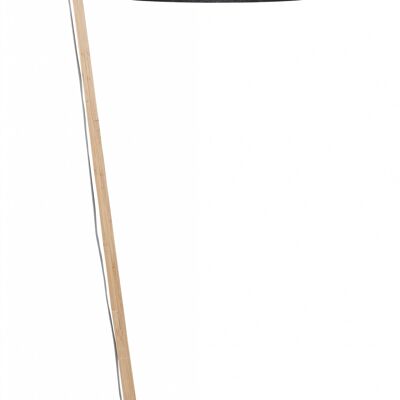 ANDES Bamboo Floor Lamp, Black Linen Shade