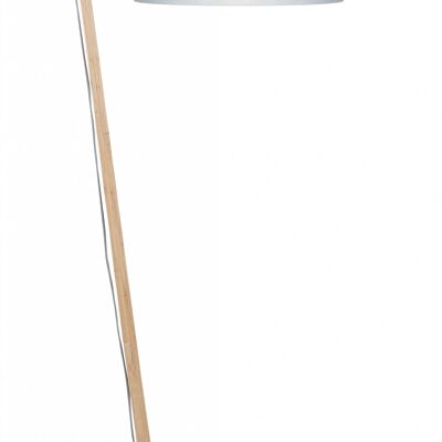 ANDES Bambus-Stehlampe, hellgrauer Leinenschirm