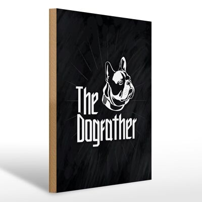 Letrero de madera animales perro Dog The Dogfather 30x40cm regalo