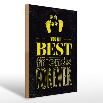 Cartello in legno con scritta Friends You I migliori amici per sempre 30x40 cm