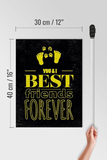 Panneau en bois disant Friends You I Best Friends Forever 30x40cm 4