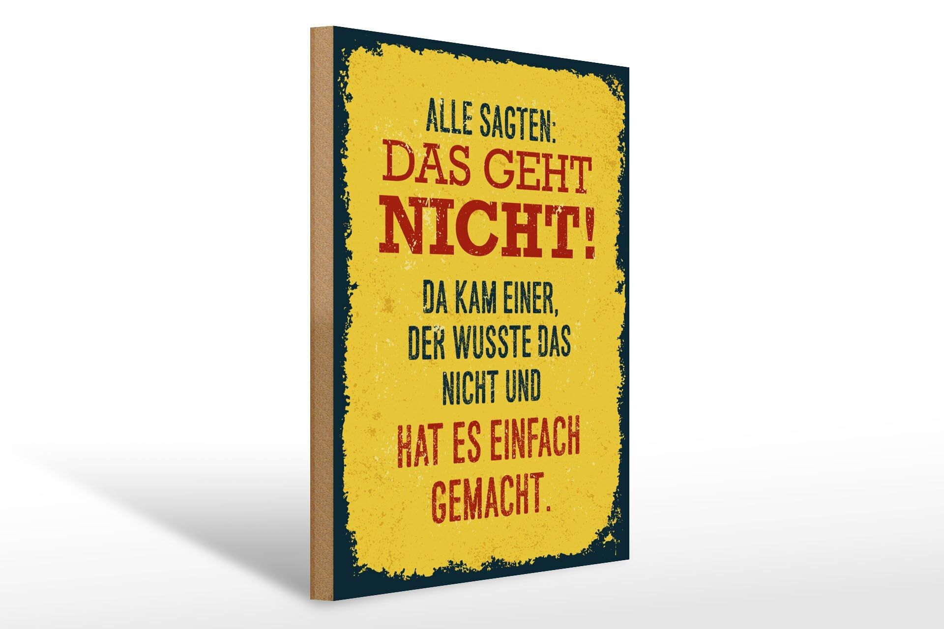 Cartello in legno con scritta "Tutti dicevano che non si poteva fare", 30x40 cm