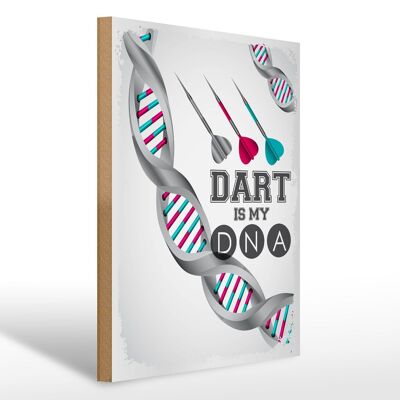 Cartello in legno con scritta "Sport Dart is my DNA" regalo 30x40 cm