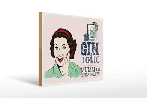 Holzschild Spruch lustig Gin Tonic Mummy´s Helper 40x30cm