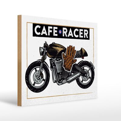 Cartello in legno Moto Cafe Racer Moto 40x30 cm regalo