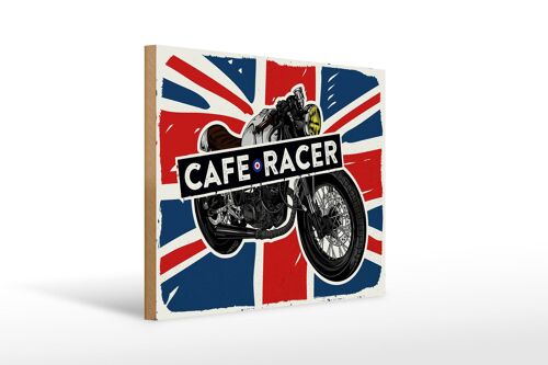 Holzschild Motorcycle Cafe Racer Motorrad UK 40x30cm Geschenk