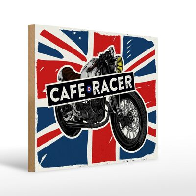 Cartello in legno Motorcycle Cafe Racer Motorcycle UK 40x30 cm regalo
