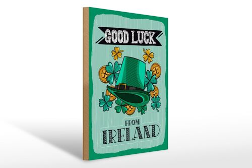 Holzschild Spruch Good Luck From Ireland 30x40cm Geschenk