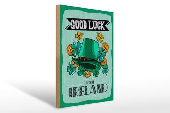 Panneau en bois disant Good Luck From Ireland 30x40cm cadeau 1