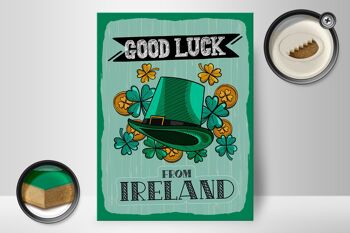 Panneau en bois disant Good Luck From Ireland 30x40cm cadeau 2