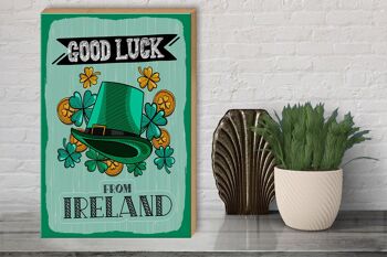 Panneau en bois disant Good Luck From Ireland 30x40cm cadeau 3