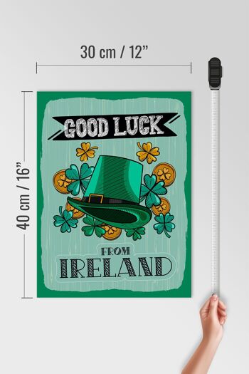 Panneau en bois disant Good Luck From Ireland 30x40cm cadeau 4