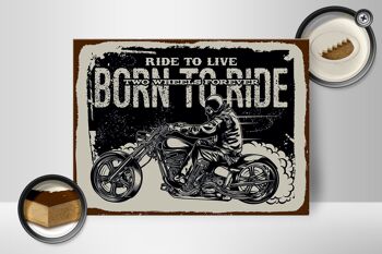 Panneau en bois disant Ride to live Born to ride 40x30cm 2