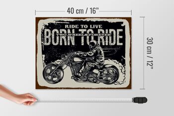 Panneau en bois disant Ride to live Born to ride 40x30cm 4