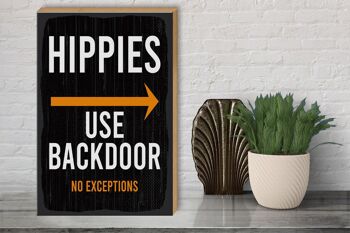 Panneau en bois avis d'entrée hippies utilisent porte dérobée 30x40cm 3