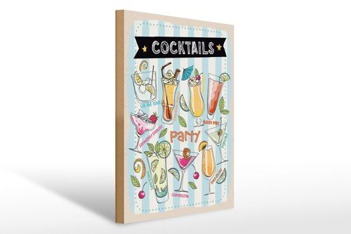 Holzschild Party Cocktails Capirinha Blood Mary 30x40cm