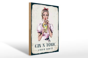 Panneau en bois Gin & Tonic Liquid Sanity 30x40cm 1