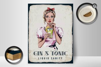 Panneau en bois Gin & Tonic Liquid Sanity 30x40cm 2