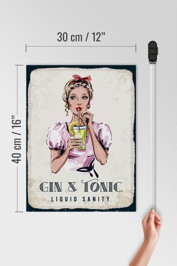 Panneau en bois Gin & Tonic Liquid Sanity 30x40cm 4