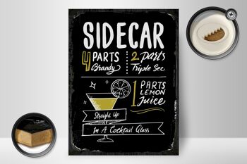 Panneau en bois recette Sidecar Cocktail Recipe 30x40cm cadeau 2