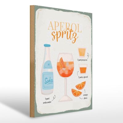 Holzschild Rezept Aperol Spritz Cocktail Recipe 30x40cm