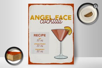 Panneau en bois Recette Angel Face Cocktail Recipe 30x40cm 2
